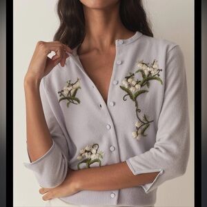 Doen Heirloom Teresa Cardigan in Cloud Blue Small